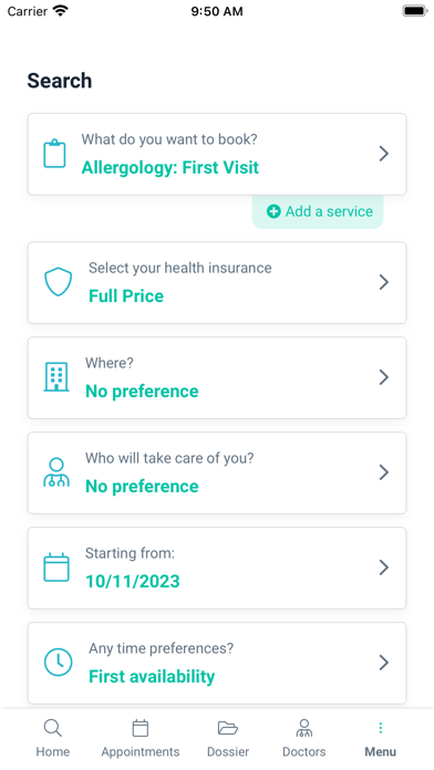 Tuotempo - Patient App Demo Screenshot