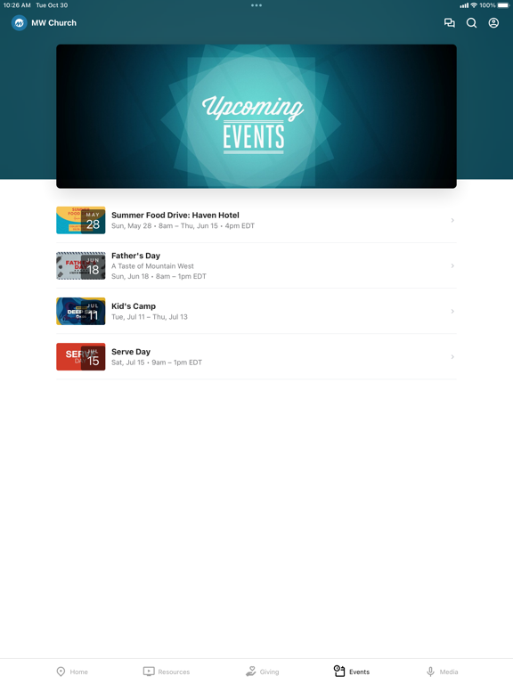 Mountain West Church iPad screenshot 4 - Education app