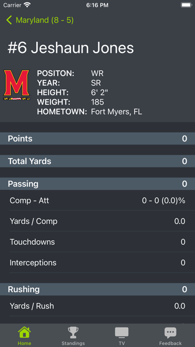 Maryland Football Schedules Screenshot
