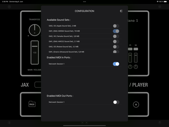 JAX MIDI ModulePlayer iPad app afbeelding 4