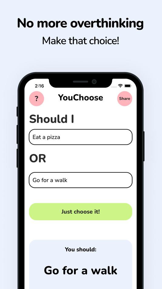 #1. YouChoose: Random Thing Picker (iOS) 来自: Yash Poojary