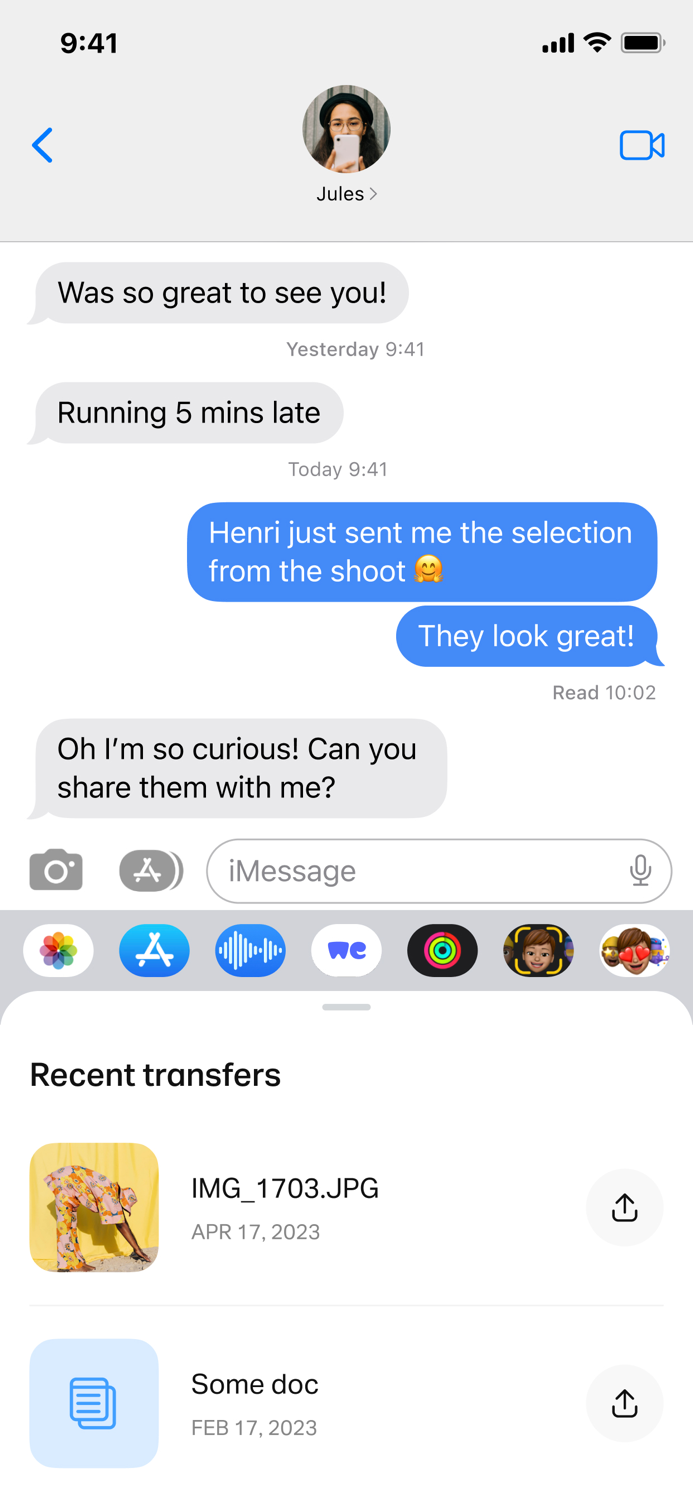 WeTransfer Transfer Files