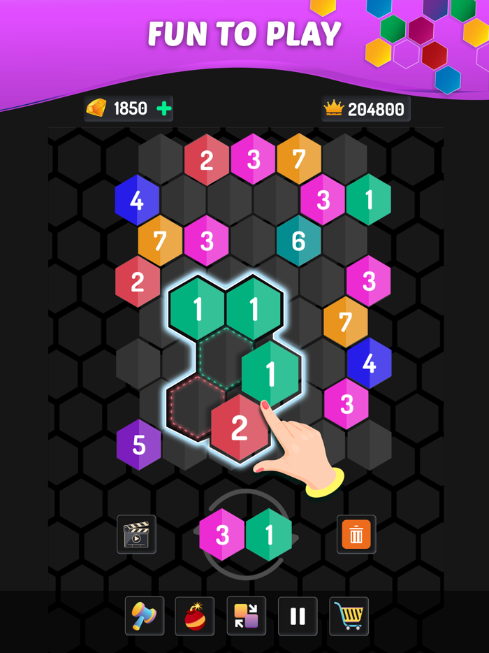 Merge Hexa Number Puzzle Game