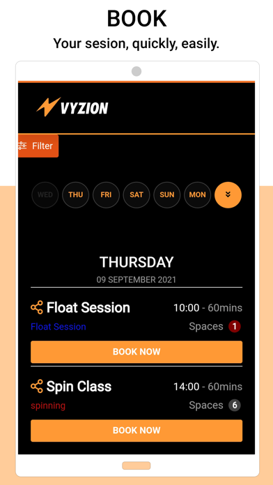 VYZION FITNESS Screenshot
