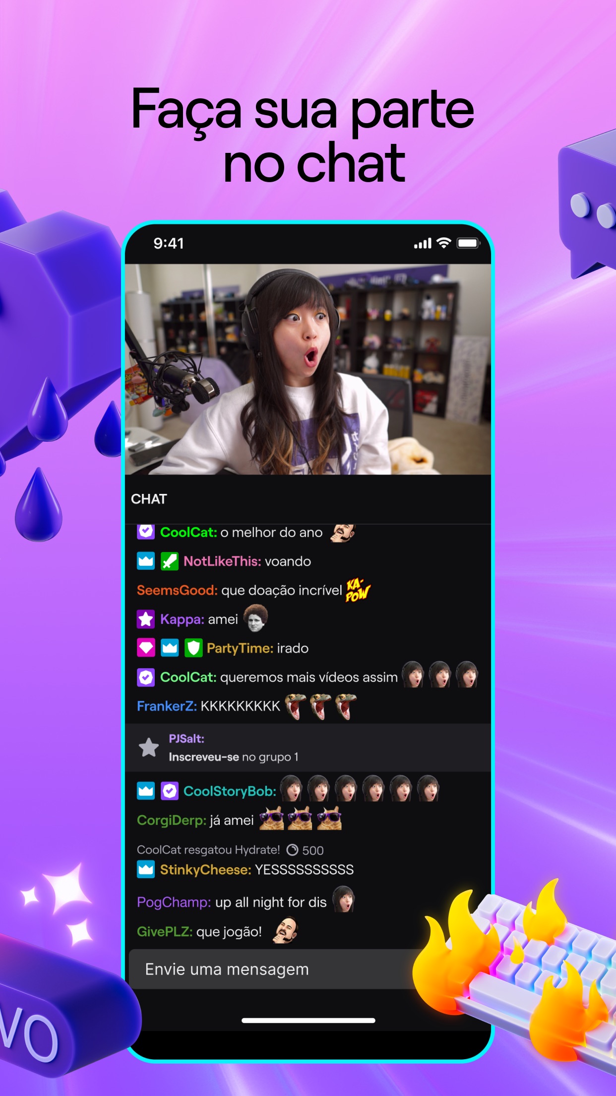 Screenshot do app Twitch: Transmissão ao vivo