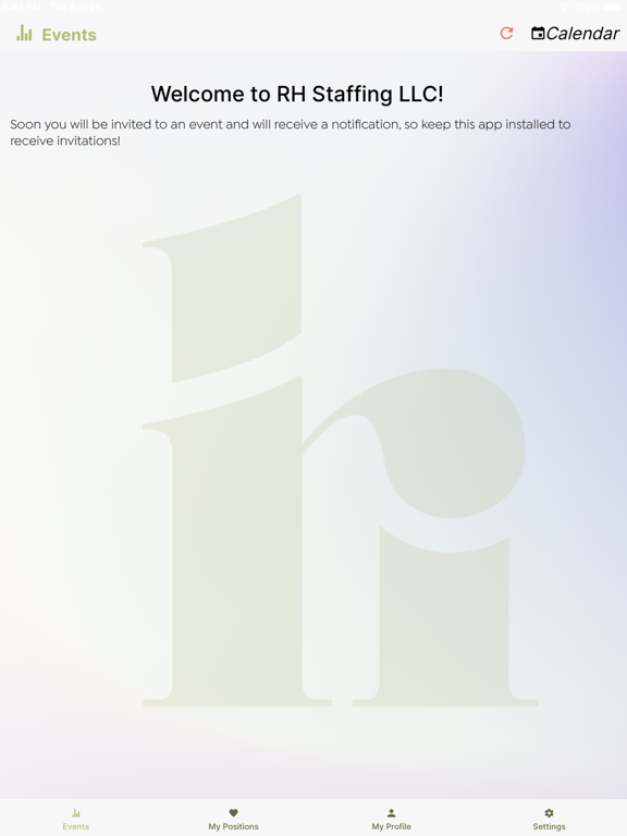 RH Staffing iPad screenshot 1 - Utilities app