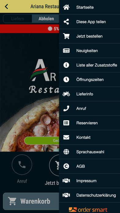 Ariana Restaurant Paderborn Screenshot