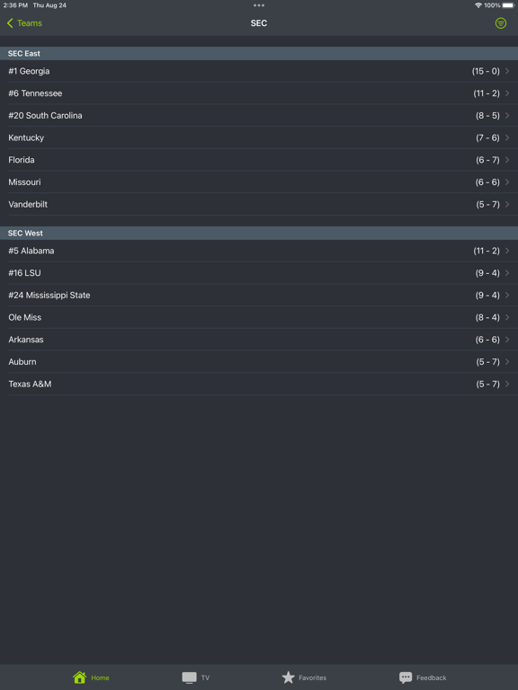 College Football: RapidRoster iPad screenshot 9 - Sports app