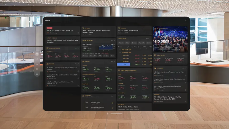 Screenshot von Bloomberg Pro For Vision auf dem iPhone 1