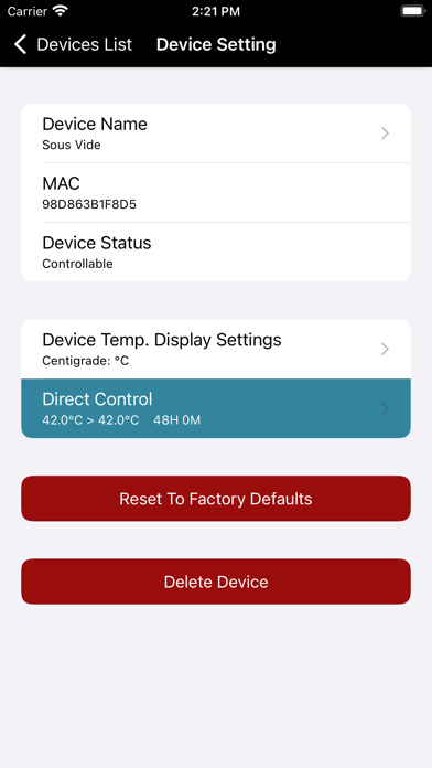 Vesta Sous Vide Screenshot