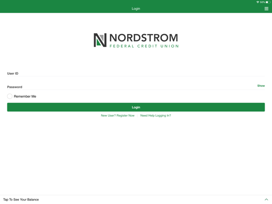 Nordstrom FCU iPad screenshot 1 - Finance app