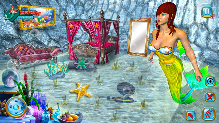 Sea Turtle and Princess Mermaid