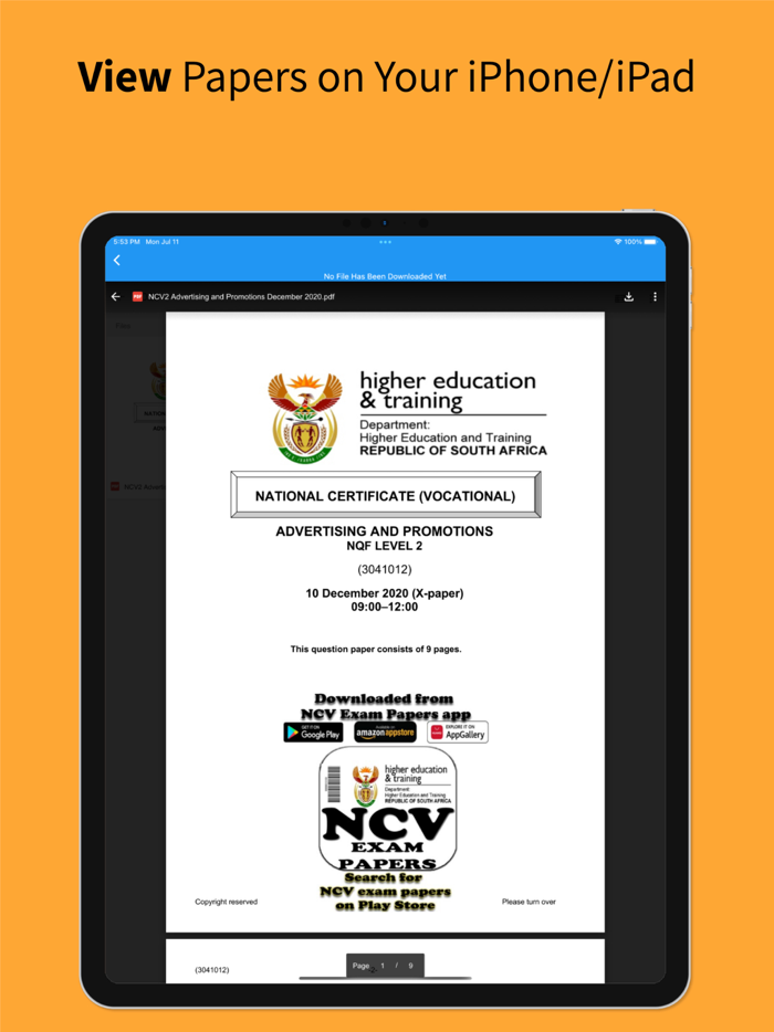 TVET NCV Exam Papers