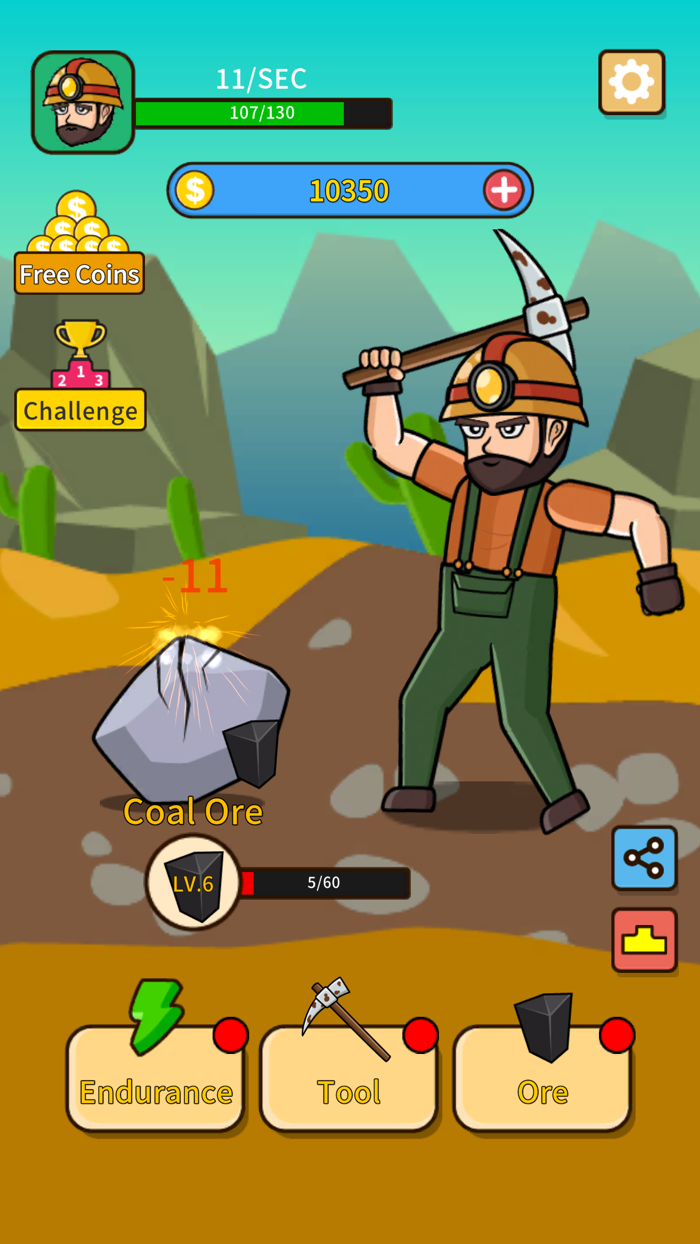 Idle Mine Clicker Tap Upgrade
