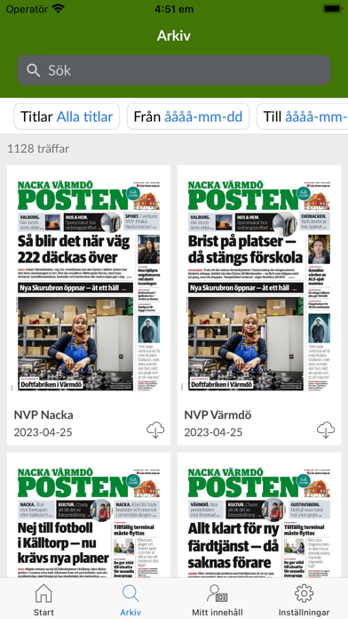 Nacka Värmdö Posten e-tidning Screenshot