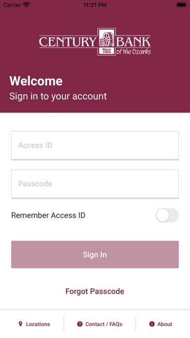 Century Bank of the Ozarks Screenshot