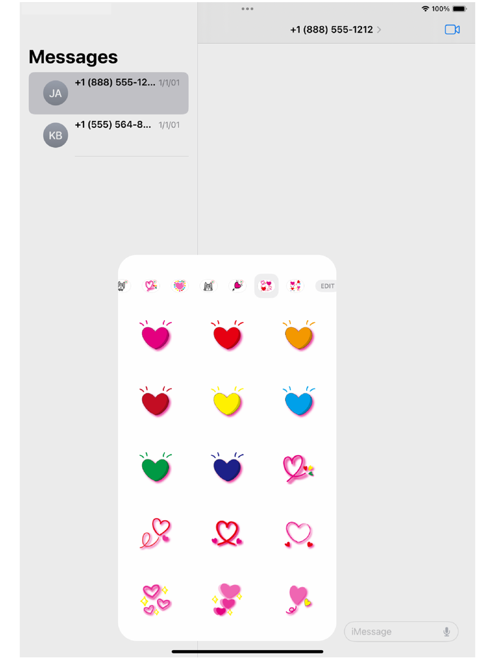 Hearts 2 Stickers