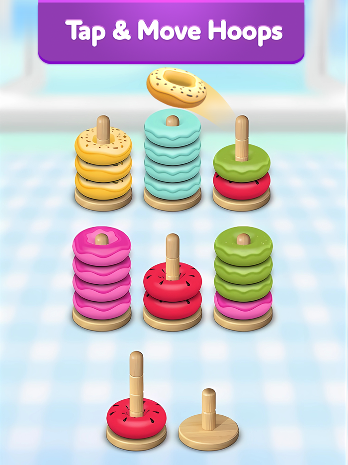 Hoop Stack 3D - Color Sort