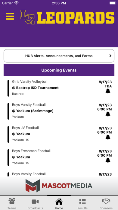 La Grange Leopards Athletics Screenshot