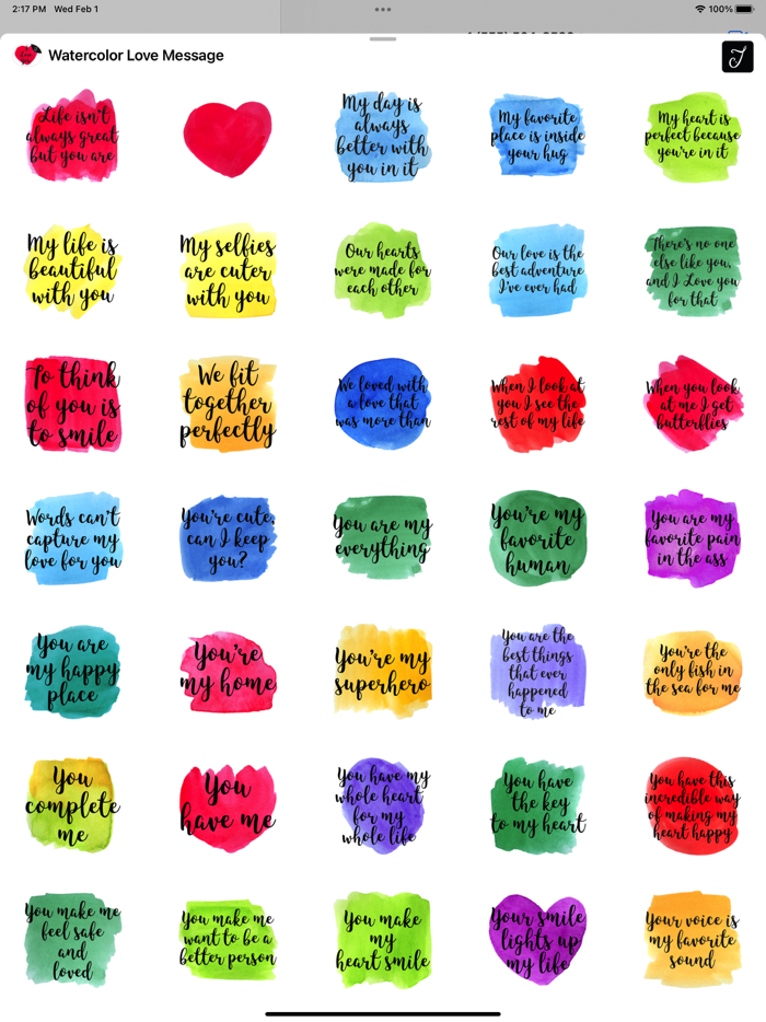 Watercolor Love Messages