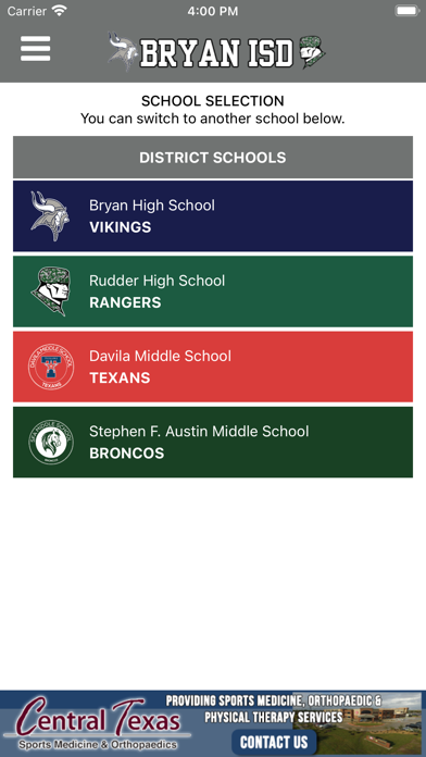 Bryan ISD Athletics Screenshot