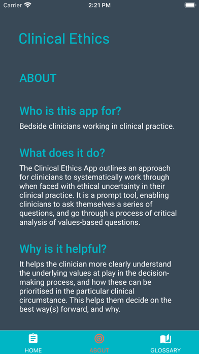 Clinical Ethics Screenshot