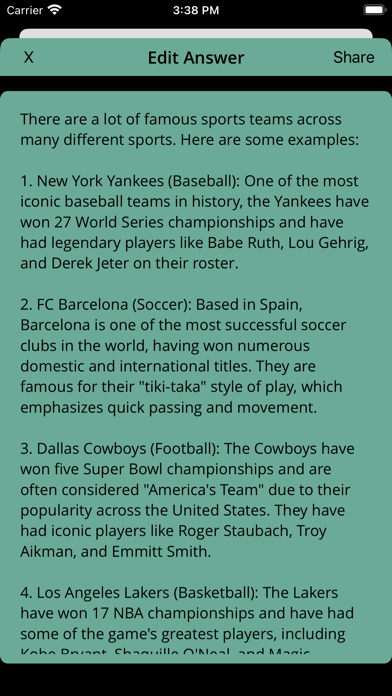 Sports AI - Ask Anything Screenshot