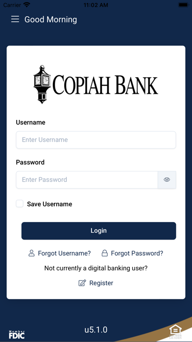 Copiah Bank Mobile Banking Screenshot