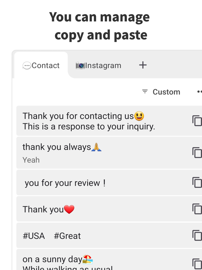 Copipe - clipboard and tab
