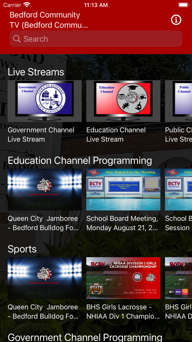 Bedford Community Television Screenshot