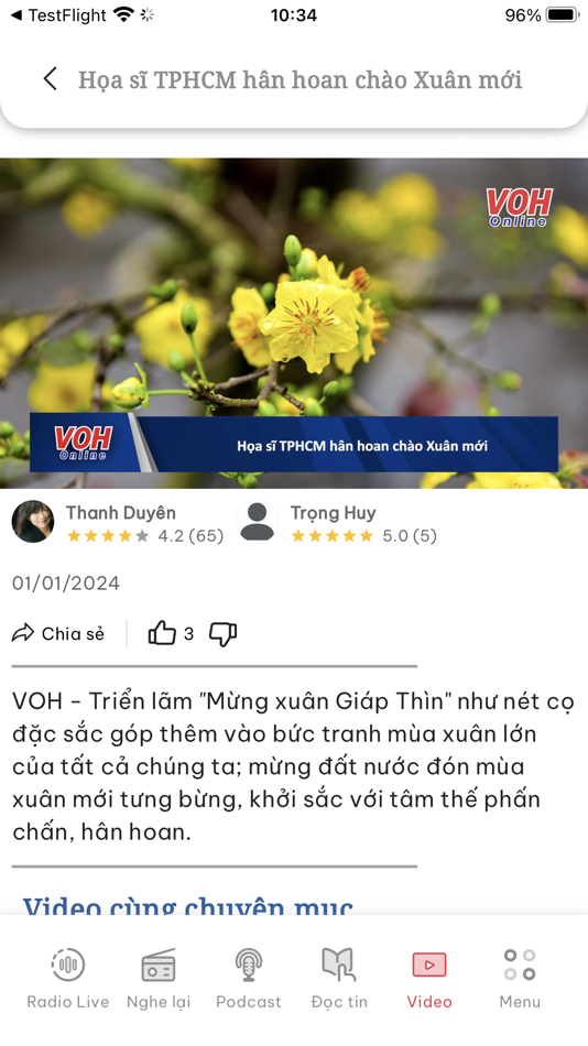 #8. VOH Radio Online (iOS) Podle: THE VOICE OF HO CHI MINH CITY PEOPLE