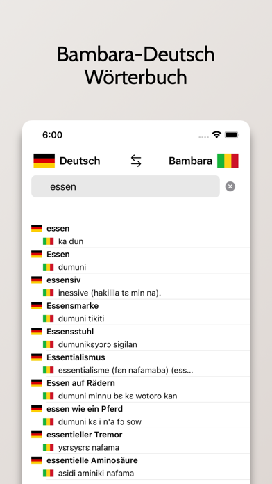 Bambara-Deutsch Wörterbuch Screenshot