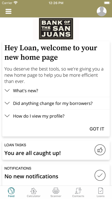 Bank of the San Juans Mortgage Screenshot