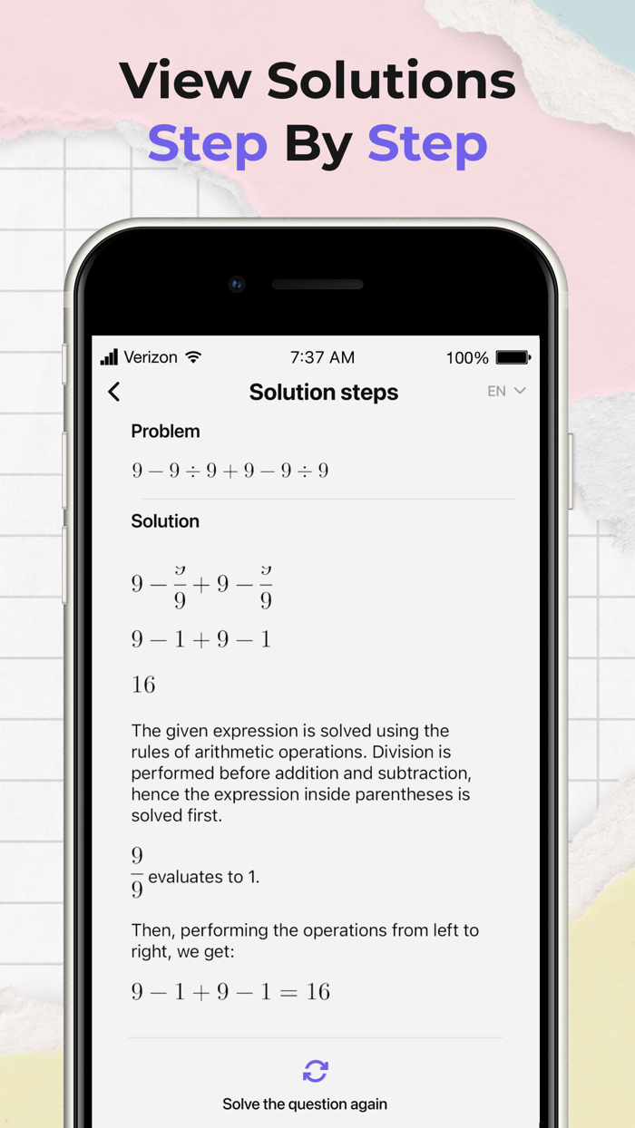 Math Solver - Homework Helper