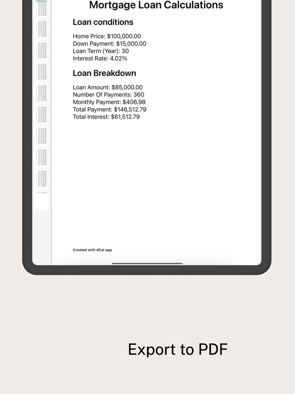 Amortization loan calculator % iPad screenshot 6 - Finance app