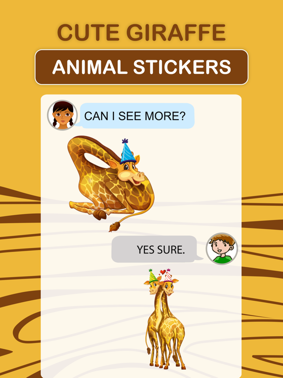 Screenshot #6 pour Cute Giraffe Animal Stickers!