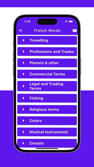 French Words App Screenshot
