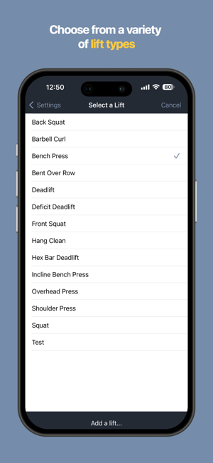My 1 Rep Max Screenshot