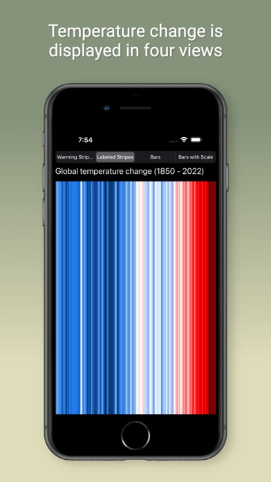 Climate Warming Stripes Screenshot