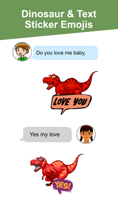Dinosaur & Text Sticker Emojis Screenshot