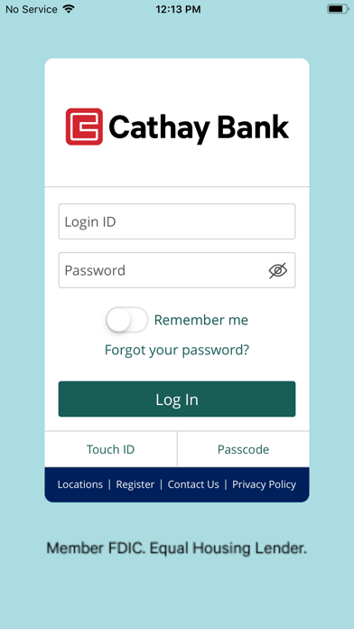 Cathay Bank Screenshot