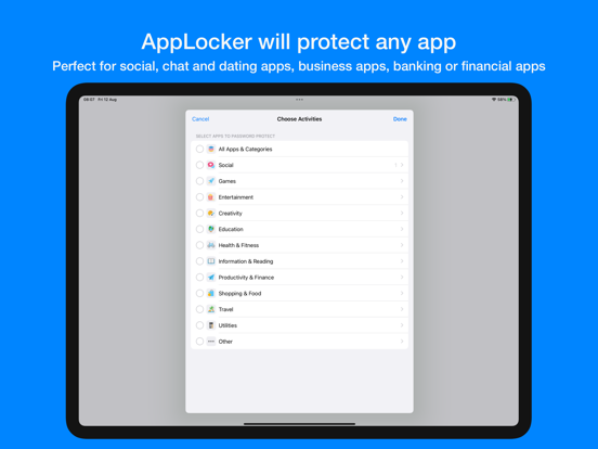 Screenshot #6 pour AppLocker • Passcode lock apps
