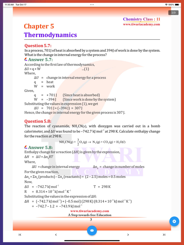 Class 11 Chemistry Solutions