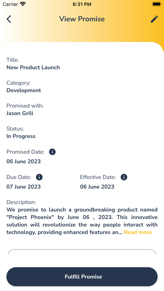 #7. Track Promises (iOS) بواسطة: Technosoft Solutions Inc.