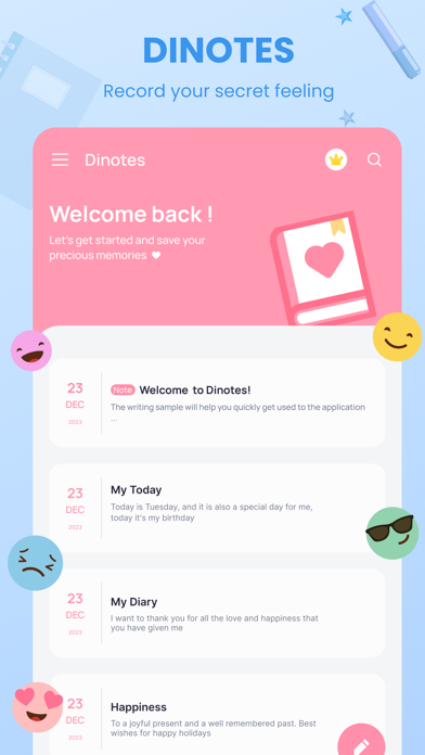 Write Diary & Notes - Dinotes Screenshot