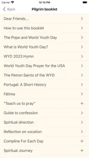 wyd 2023 pilgrim’s guide iphone screenshot 2