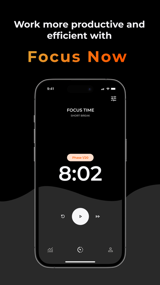 #1. Focus Now - Pomodoro Timer (iOS) Podle: FERDINAND VALENTIN OBERMEIER