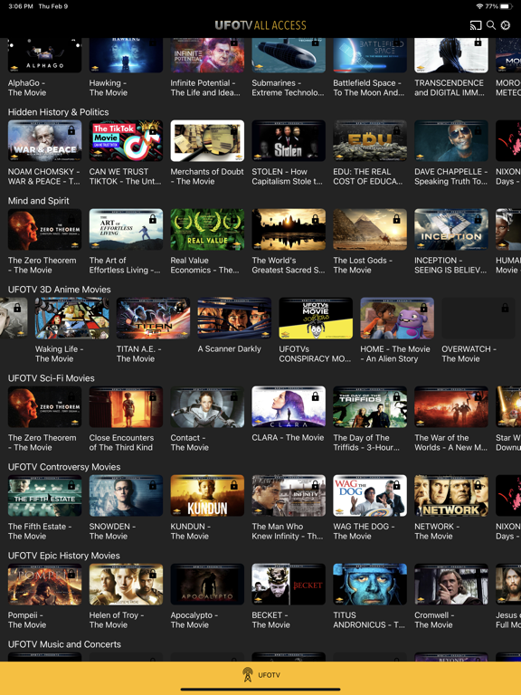UFOTV All Access iPad screenshot 4 - Entertainment app