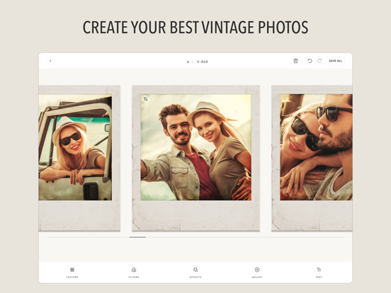 VNTG: Vintage Photo Editor iPad app afbeelding 1