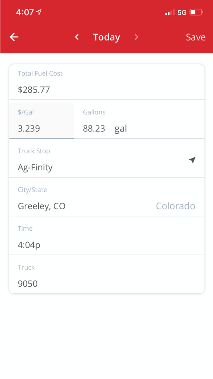 eFleet Mobile Trips and Fuel